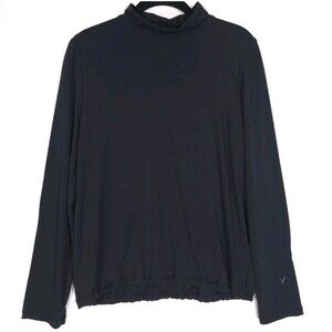 INDYEVA Women’s Baris Top High Neck Long Sleeve Hike Black Elastic Waist Small